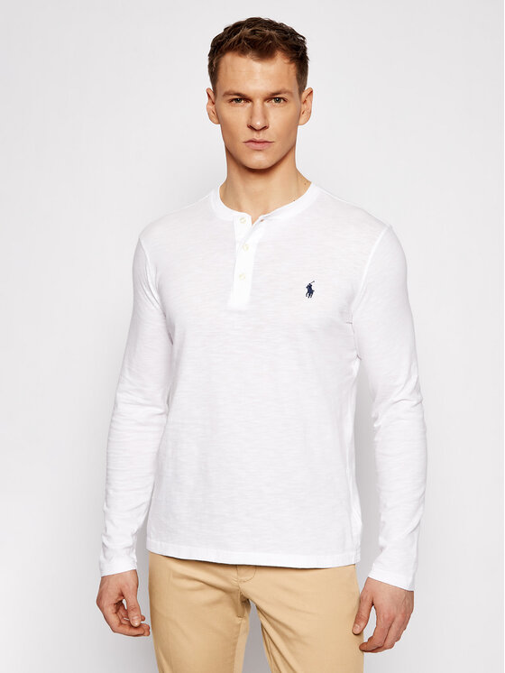 Polo Ralph Lauren S dlhými rukávmi Lsl 710790058002 Biela Regular Fit