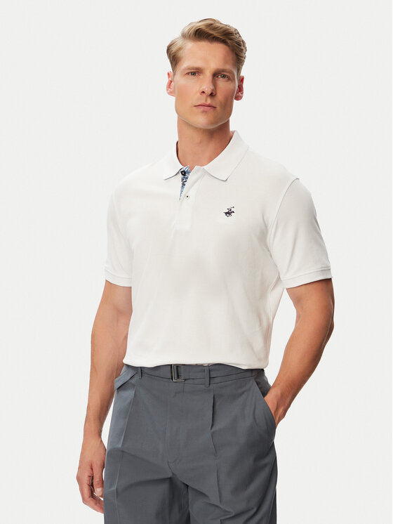 Beverly Hills Polo Club Tricou polo P-SS26M-P450106 Alb Regular Fit