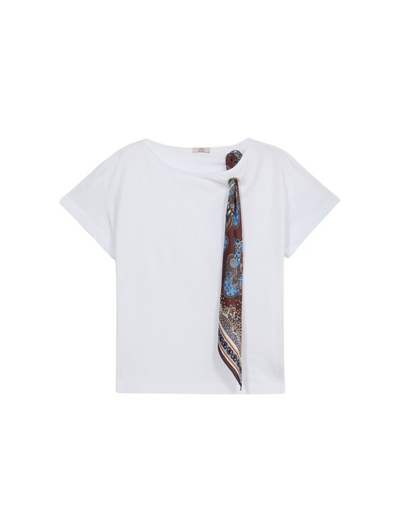 Oltre Oltre T-Shirt G042J004403N011 Biały Regular Fit