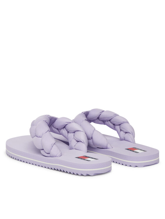 Tommy Jeans Tommy Jeans Джапанки Braided Thong Beach Sandal EN0EN02877 Виолетов