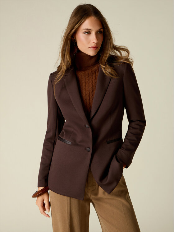 Oltre Oltre Marynarka R802J000356N022 Brązowy Slim Fit