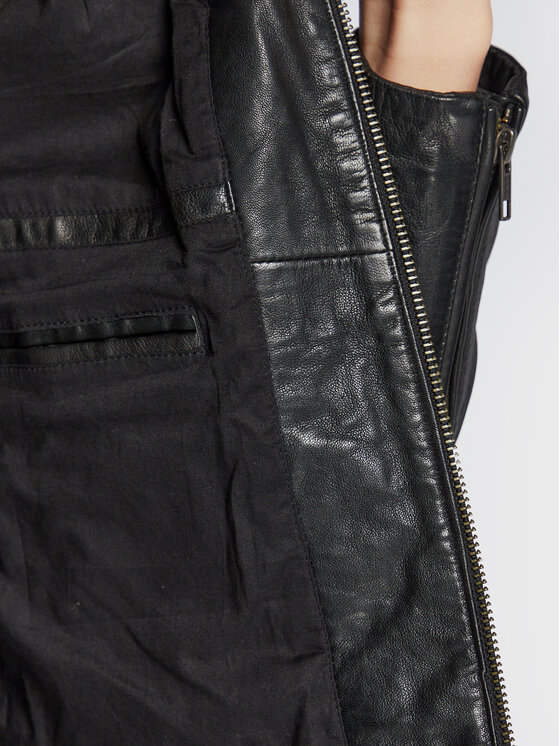 NAF NAF NAF NAF Шкіряна куртка Clim DNL1Z Чорний Regular Fit