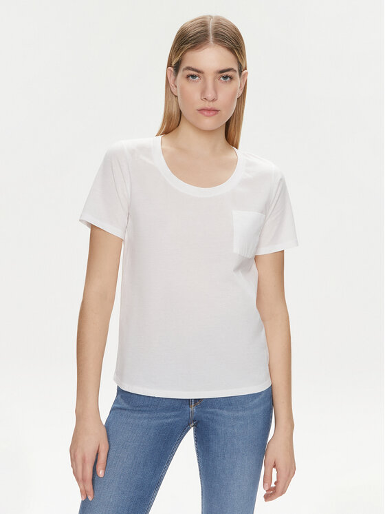 United Colors Of Benetton Tricou 3J5CD106R Alb Regular Fit