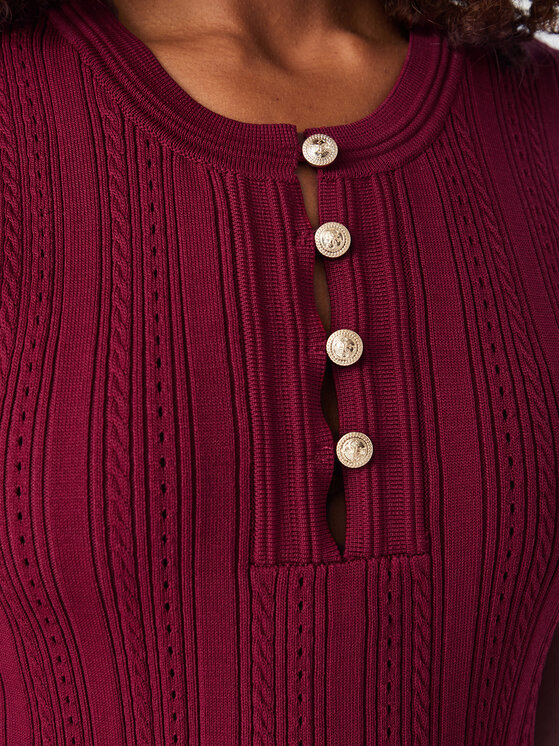 Guess Guess Halenka W6YR24 Z0970 Bordó Slim Fit