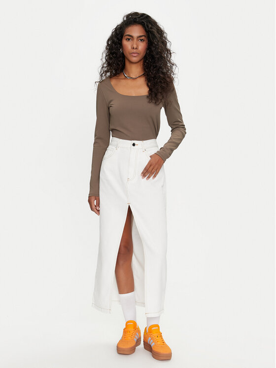 Pieces Pieces Bluza Neja 17151121 Rjava Slim Fit