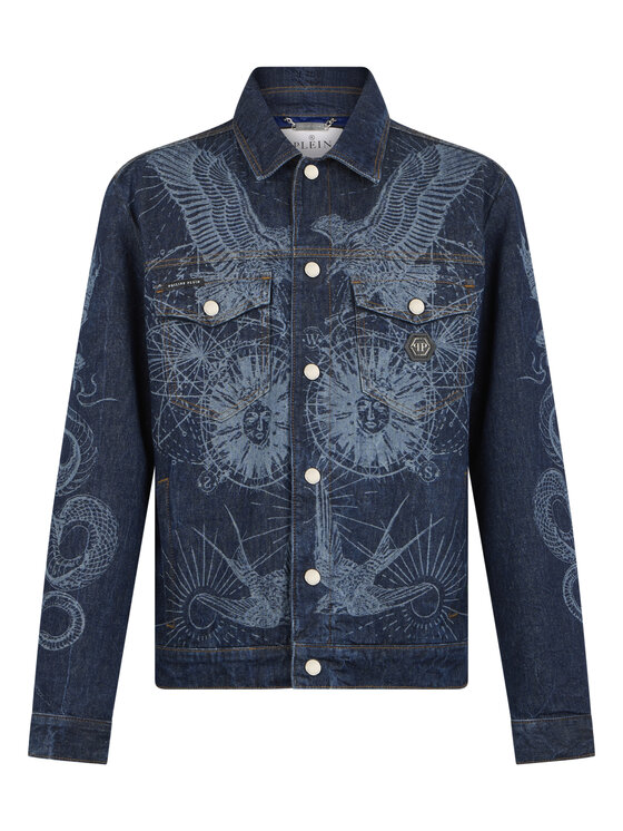 PHILIPP PLEIN PHILIPP PLEIN Kurtka jeansowa 29791 Granatowy Regular Fit
