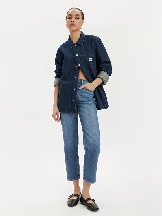Lee Lee Koszula jeansowa Workwear 112349344 Granatowy Loose Fit