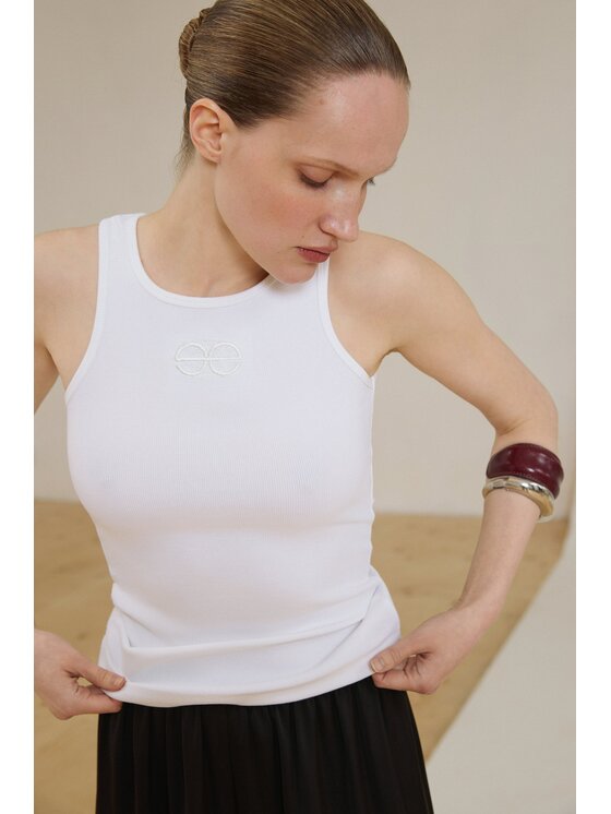 Estro Estro Top ER00119737 Bílá Slim Fit