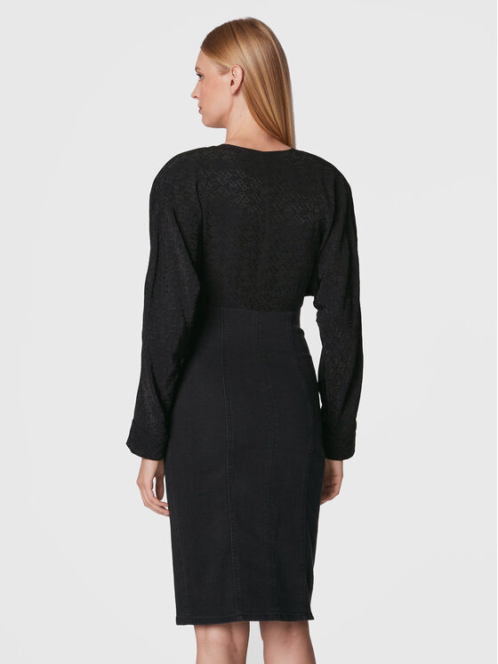 PINKO Pinko Džínsové šaty Ruggito 1J1123 A0CN Čierna Slim Fit