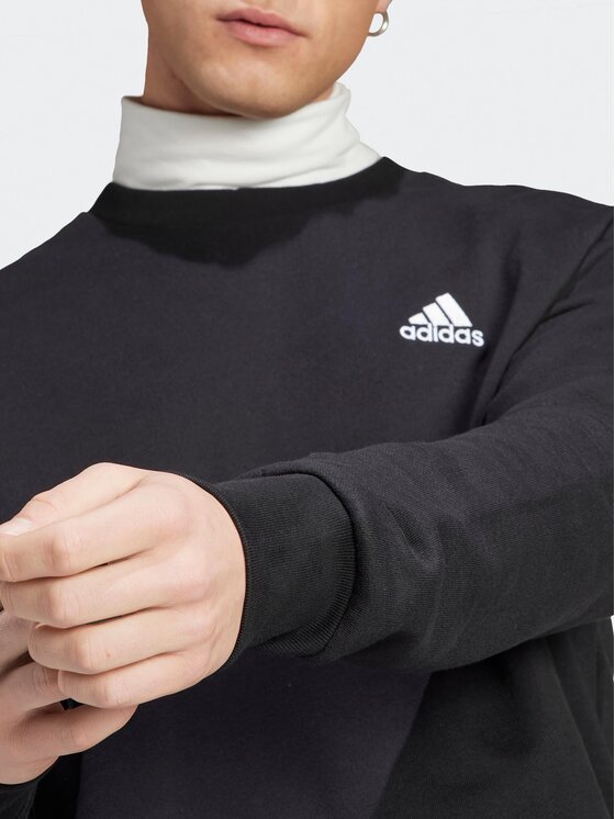 adidas adidas Majica dugih rukava Essentials French Terry Embroidered Small Logo Sweatshirt IC9329 Crna Regular Fit