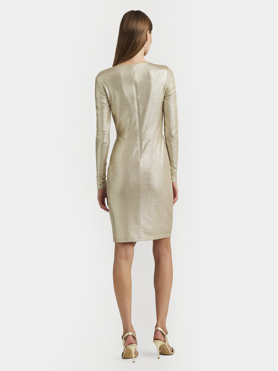 LAUREN RALPH LAUREN Lauren Ralph Lauren Sukienka koktajlowa 253919827005 Złoty Slim Fit