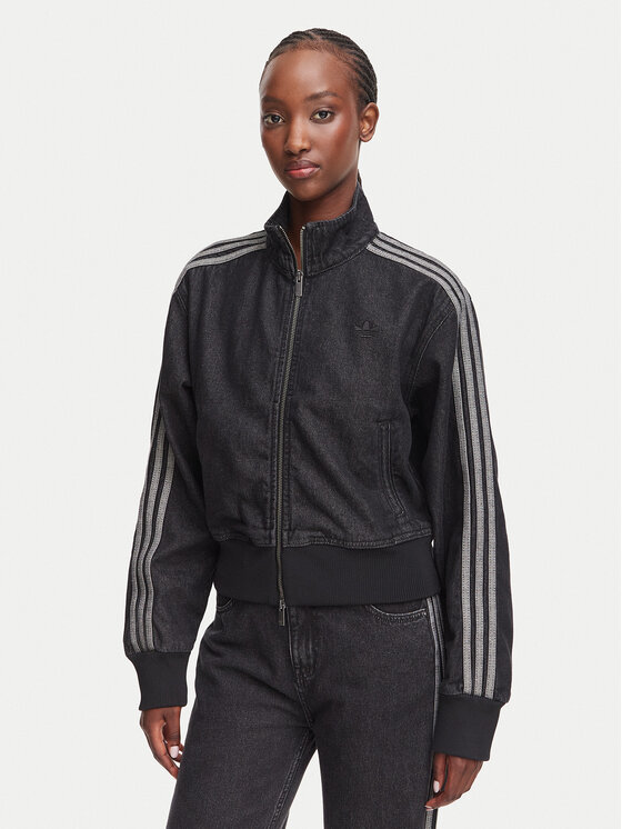 adidas Hanorac Firebird Denim Tracktop IB6917 Negru Regular Fit