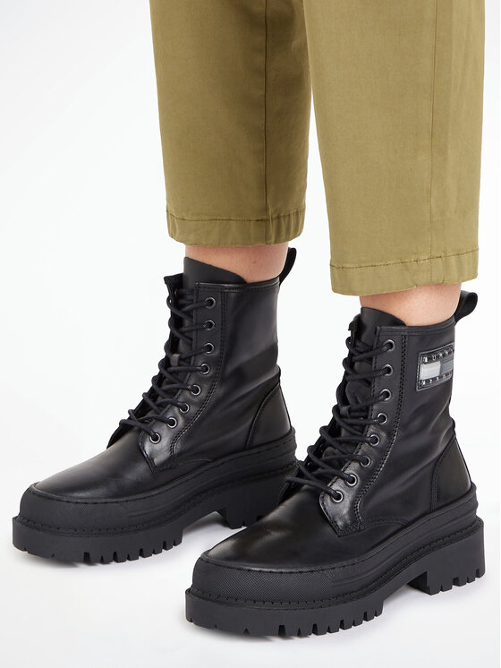 Tommy Jeans Tommy Jeans Μποτάκια Tjw Foxing Lace Up EN0EN02217 Μαύρο