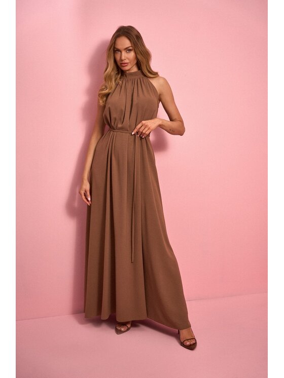 Made of Emotion Made of Emotion Sukienka koktajlowa M915 Brązowy A-Line Fit