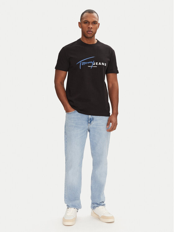 Tommy Jeans Tommy Jeans Tricou Signature Dna DM0DM20817 Negru Regular Fit