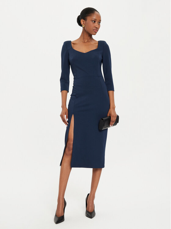 Rinascimento Rinascimento Sukienka koktajlowa CFC0121015003 Granatowy Regular Fit
