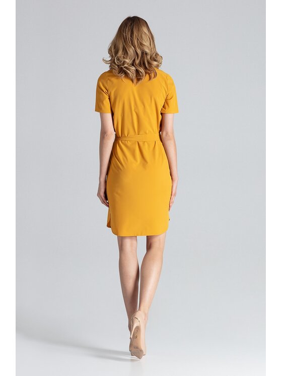 FIGL FIGL Φόρεμα M669 Κίτρινο Regular Fit