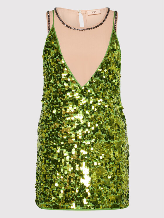 N°21 N°21 Abito da cocktail 22E N2M0 H161 5088 Verde Regular Fit