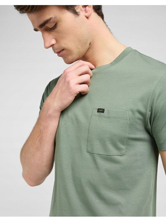 Lee Lee T-Shirt Ultimate Pocket Tee Zielony Slim Fit