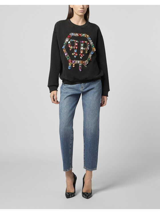 PHILIPP PLEIN PHILIPP PLEIN Bluza 30528 Czarny Regular Fit
