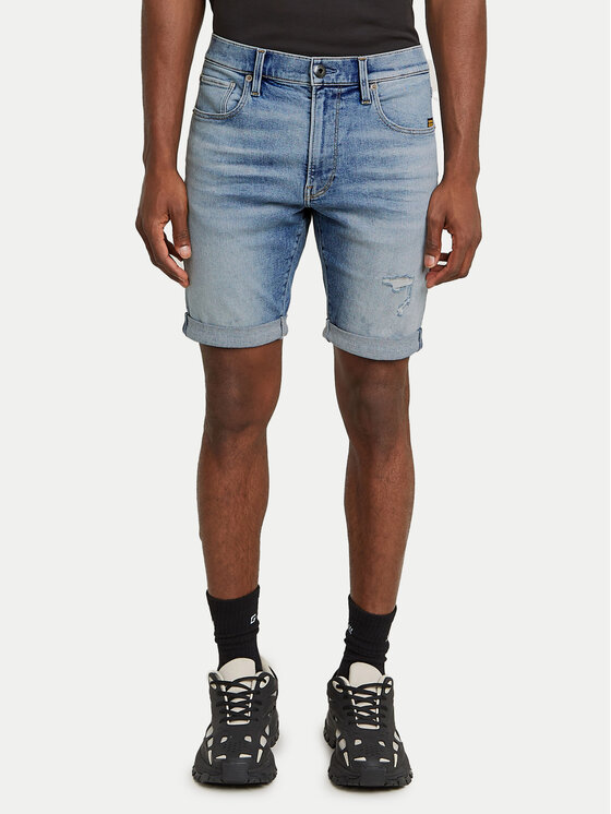 G-Star Raw G-Star Raw Džínové šortky 3301 D10481-D760 Modrá Slim Fit