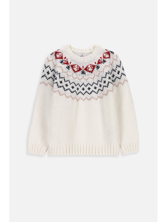 Sweter Coccodrillo, Rozmiar 116, Écru, ZC3172102EJG-003