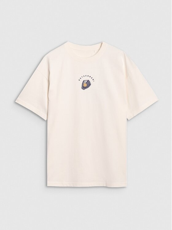 4F 4F T-shirt 4FRSS25TTSHM2981-11S Bianco Oversize