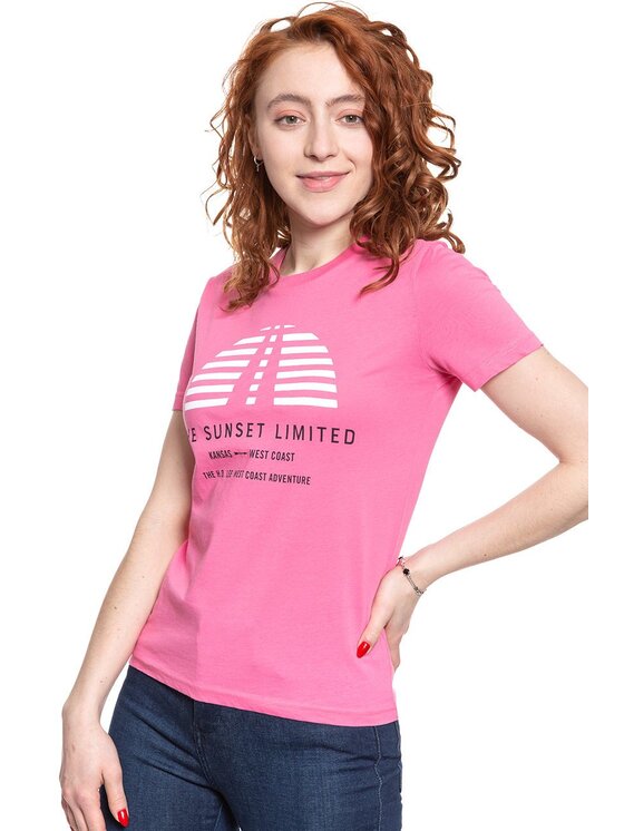 Lee Lee T-shirt SUNSET TEE Rosa Slim Fit