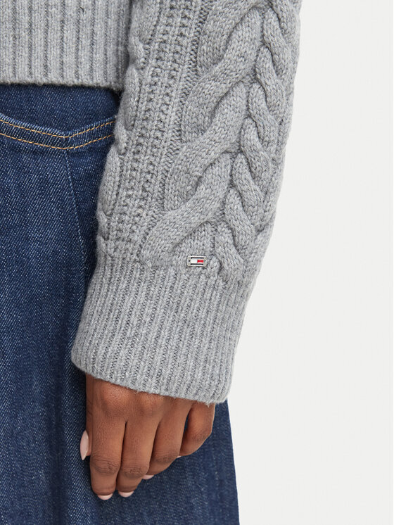 Tommy Hilfiger Tommy Hilfiger Pulover WW0WW51396 Svetlo siva Regular Fit