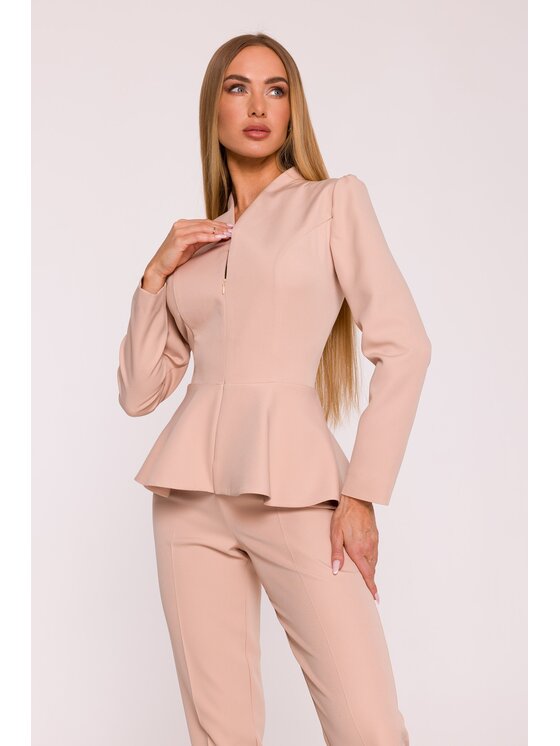 Made of Emotion Made of Emotion Kombinezon M878 Beżowy Modern Fit