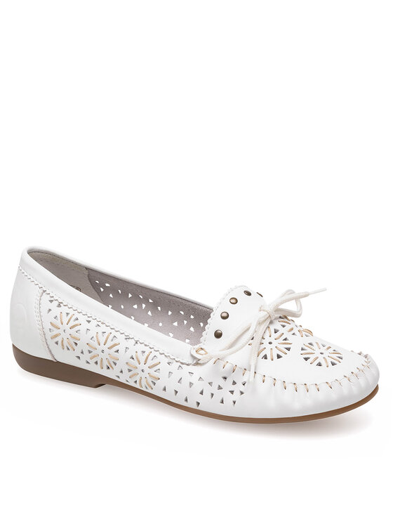 Rieker Rieker Mokasyny L6396-80 Biały