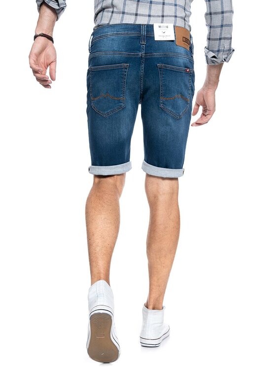Mustang Mustang Szorty jeansowe CHICAGO SHORT Niebieski Slim Fit