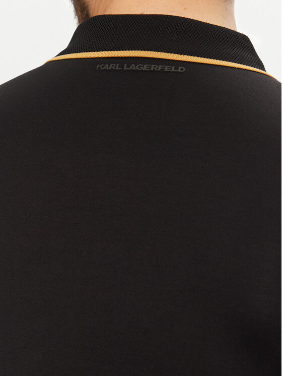 KARL LAGERFELD KARL LAGERFELD Тениска с яка и копчета 745080 551200 Черен Regular Fit