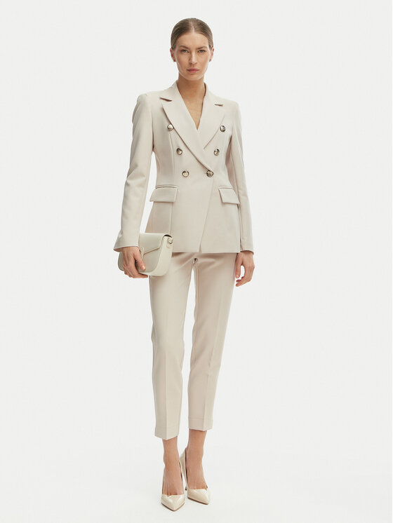 Maryley Maryley Pantaloni di tessuto 26EB52Z/43LA Beige chiaro Regular Fit