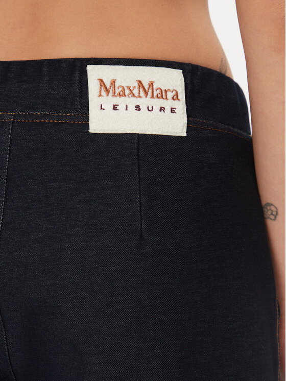 Max Mara Leisure Max Mara Leisure Hlače iz tkanine Adria 2337860236650 Mornarsko modra Regular Fit