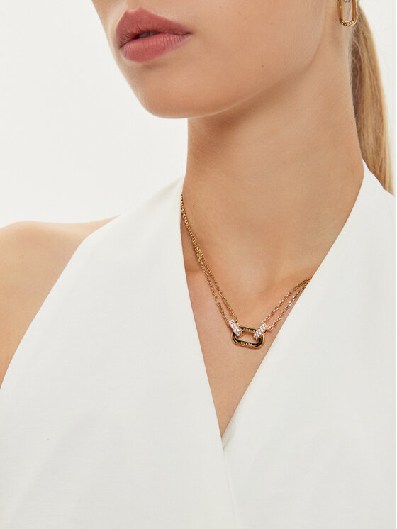 Guess Guess Naszyjnik JUBN04 580JW Złoty