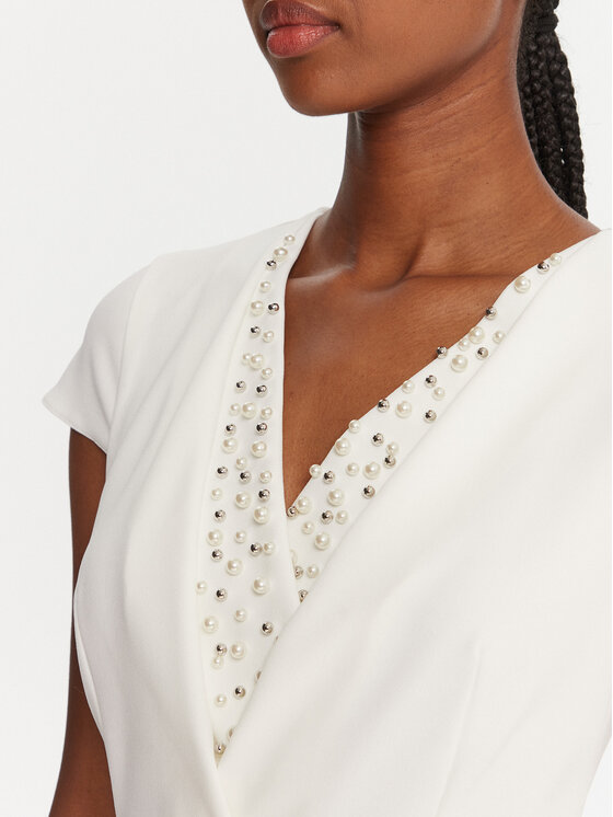 Rinascimento Rinascimento Abito da cocktail CFC0125515003 Bianco Slim Fit