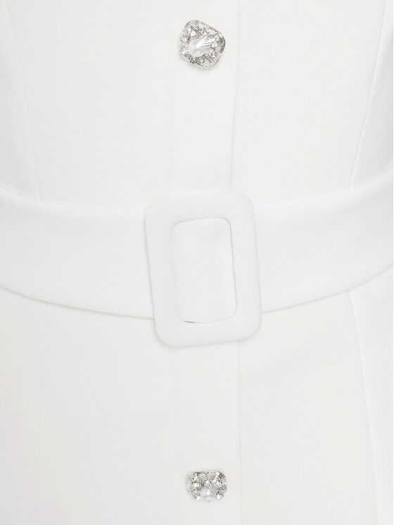 Nissa Nissa Koktel haljina RC14788 Bijela Slim Fit