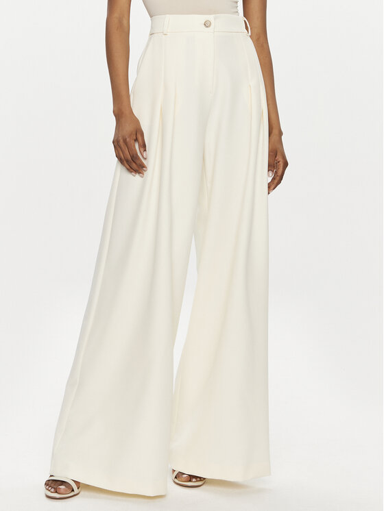 Maryley Maryley Панталони тип палацо 24EB579/43VA Екрю Regular Fit