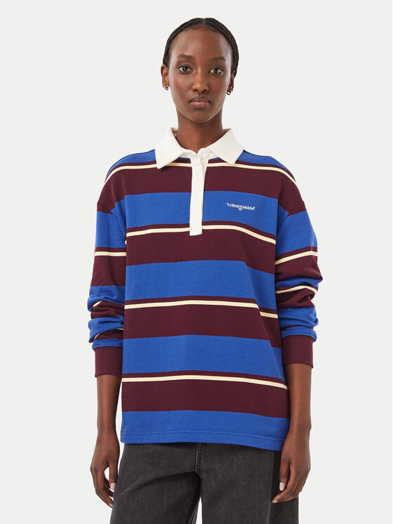 Tommy Jeans Tommy Jeans Polo Script Rugby DW0DW23303 Niebieski Relaxed Fit