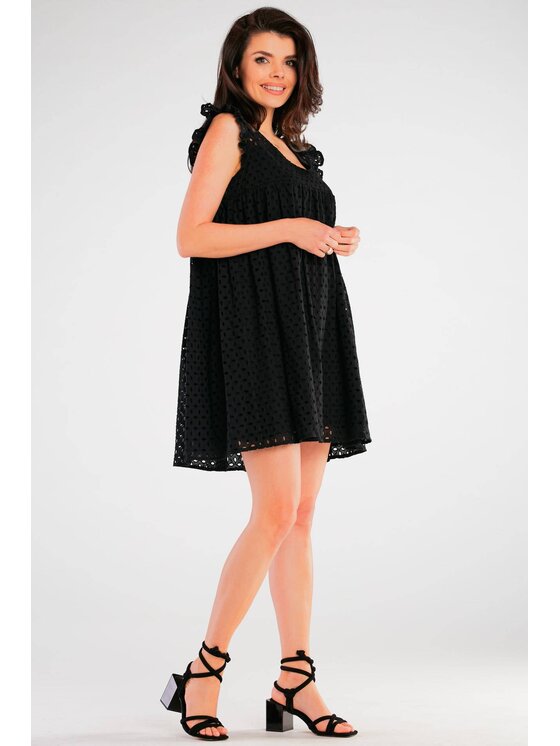 Awama Awama Sukienka letnia A433 Czarny Basic Fit