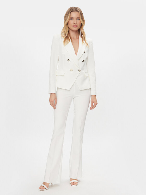 Rinascimento Rinascimento Hlače iz tkanine CFC0117682003 Bela Flare Fit