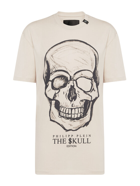 PHILIPP PLEIN PHILIPP PLEIN T-Shirt 4159 Beżowy Regular Fit