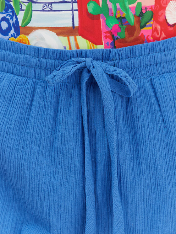 Seafolly Seafolly Bavlnené šortky Crinkle 55429-SH Modrá Regular Fit