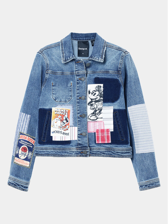 Desigual Desigual Джинсова куртка MICKEY Walter 24SWED40 Голубий Regular Fit