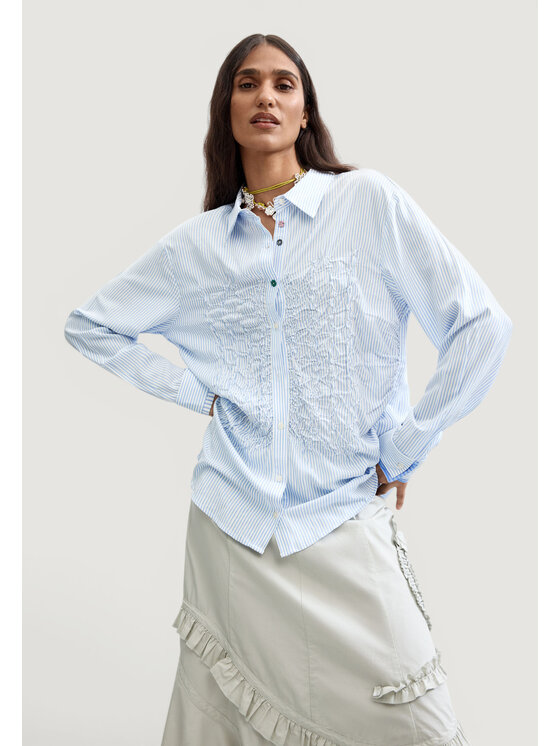 Desigual Desigual Πουκάμισο CAM_DANUBIO Μπλε Egg Fit