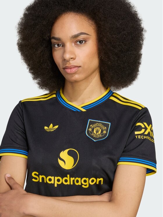 adidas adidas Top Manchester United 25/26 Cropped Third Jersey Czarny Regular Fit
