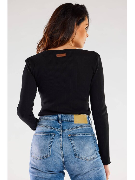 Infinite You Infinite You Bluzka M286 Czarny Basic Fit