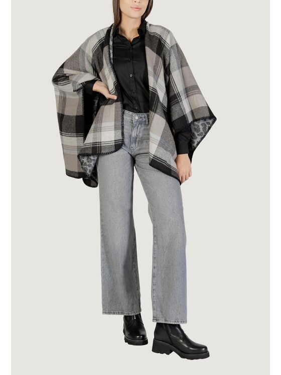 Pieces Pieces Mantella Pcjalina Poncho Reversable Bc Grigio Casual Fit