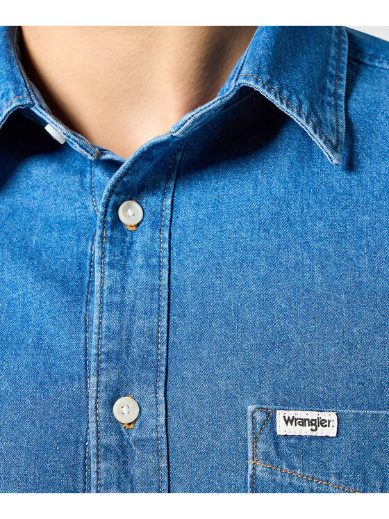 Wrangler Wrangler camicia di jeans 112357191 Blu Regular Fit